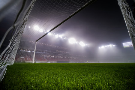 Bucharest, Romania - November 27, 2020: The new Steaua Stadium is open for a press event on the day of the reception by the Romanian Prime Minister, in Bucharest. This image is for editorial use only.のeditorial素材