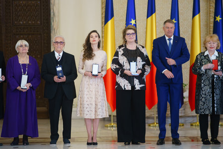 Bucharest, Romania - January 13, 2023: The decorating ceremony of several personalities and cultural institutions on the occasion of the National Culture Dayのeditorial素材