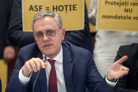 Bucharest, Romania. 20th Mar, 2023: Hearing of the Romanian Financial Supervisory Authority on the withdrawal of operating authorization of the Euroins insurance company in the committee of the Senateのeditorial素材