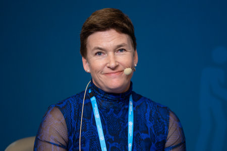 Bucharest, Romania. 22th Mar, 2023: Caroline Clarinval, WHO Representative to Romania, attend at WHO Europe high-level regional meeting on health and care workforce: Time to act.のeditorial素材