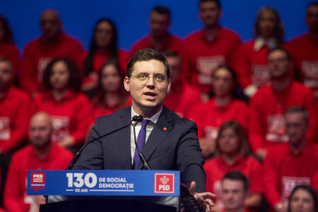 Bucharest, Romania. 31th Mar, 2023: Romanian MEP Victor Negrescu, speaks at the event organized by the Social Democratic Party and PES activists Romania on the occasion of the celebration of 130 years since the establishment of the first Romanian social dのeditorial素材