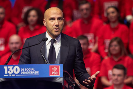 Bucharest, Romania. 31th Mar, 2023: Giacomo Filibeck, PES Executive Secretary General, speaks at the event organized by the Social Democratic Party and PES activists Romania on the occasion of the celebration of 130 years since the establishment of the fiのeditorial素材