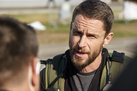 Bucharest, Romania. 9th Nov, 2023: British entrepreneur and inventor Richard Browning speaks to the press after flying in his MK3 jet suit prototype during GoTech World ITのeditorial素材