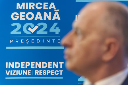 Bucharest, Romania. 2nd Oct, 2024: Former NATO Deputy Secretary General Mircea Geoana, independent candidate for the presidency of Romania, speaks during the event "Manifesto on health" from his the electoral program.のeditorial素材