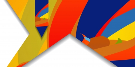 Retro abstract illustration, colorful digital composition.のイラスト素材