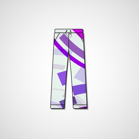 Abstract illustration on pants, template editable.のイラスト素材