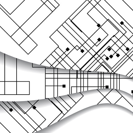 Circuit board illustration, digital composition.のイラスト素材