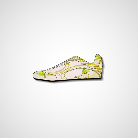Abstract illustration on sneakers, template editable.のイラスト素材