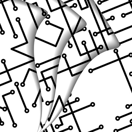 Circuit board illustration, digital composition.のイラスト素材