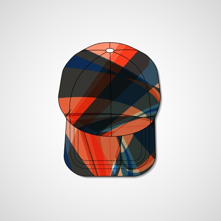 Abstract illustration on peaked cap, template editable.のイラスト素材