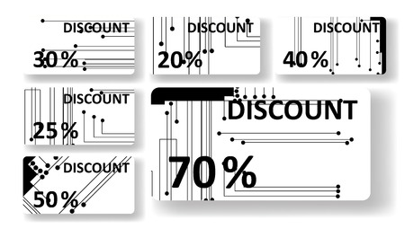 Circuit board discount cards, colorful digital Illustration.のイラスト素材