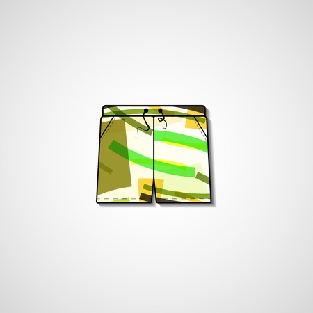 Abstract illustration on shorts, template editable.のイラスト素材