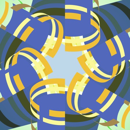 Abstract illustration, colorful swirly, digital composition.のイラスト素材