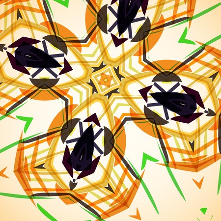 Abstract illustration, colorful swirly background, digital composition.のイラスト素材