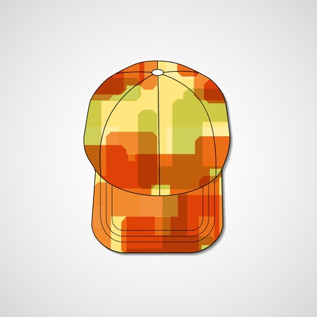 Abstract illustration on peaked cap, template editable.のイラスト素材