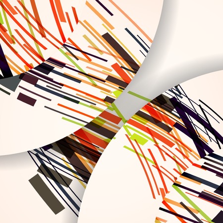 Abstract geometric shape illustration, colorful digital composition.のイラスト素材