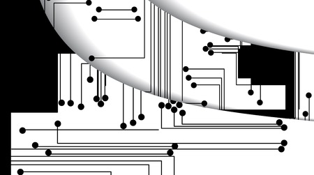 Circuit board illustration, digital composition.のイラスト素材