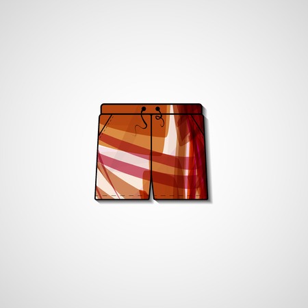 Abstract illustration on shorts, template editable.のイラスト素材