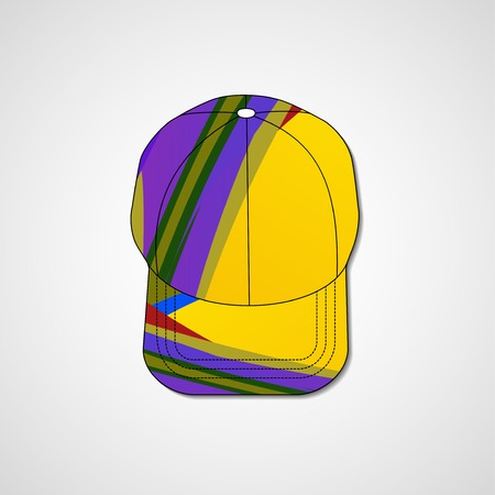 Abstract illustration on peaked cap, template editable.のイラスト素材