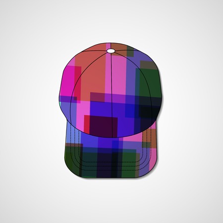 Abstract illustration on peaked cap, template editable.のイラスト素材