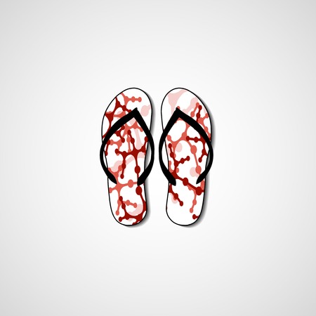 Abstract illustration on flip flopsのイラスト素材