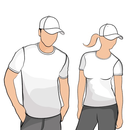 T-shirts men and women のイラスト素材