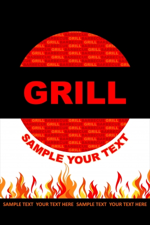 Grill sticker with flamesのイラスト素材