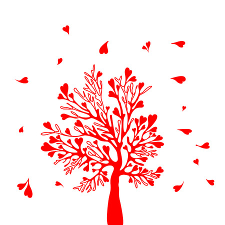 vector tree with branches in the windのイラスト素材