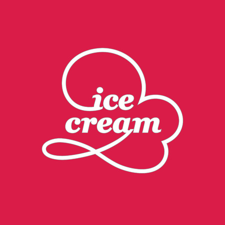 Ice cream logo with dynamic curvesのイラスト素材