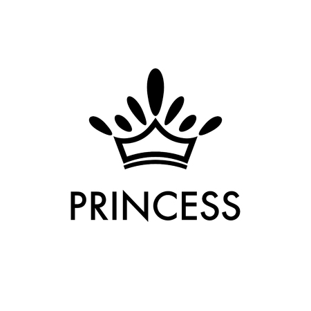 Black silhouette of crown, decoration on top Vector illustration.のイラスト素材