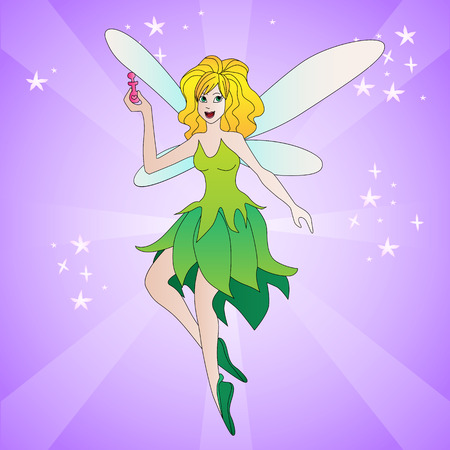 Magic fairy colorful illustration. Vector coloful illustration for kid toys packageのイラスト素材