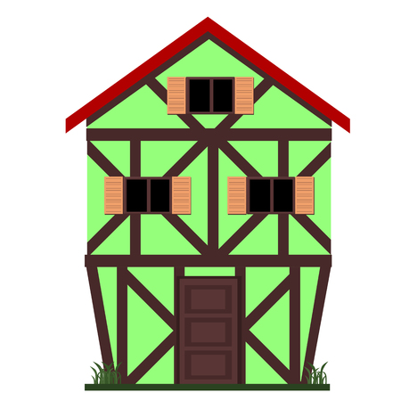 Family european house flat  vector illustrationのイラスト素材