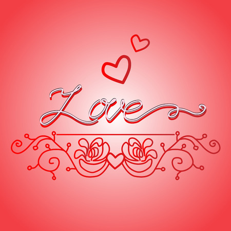 Word love hand drawn vector illustrationのイラスト素材