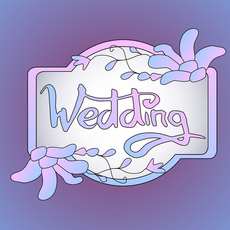 Word Wedding lettering vector illustrationのイラスト素材