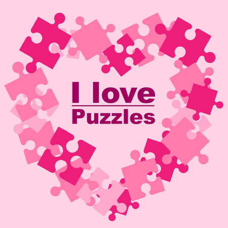I love puzzles vector illustrationのイラスト素材