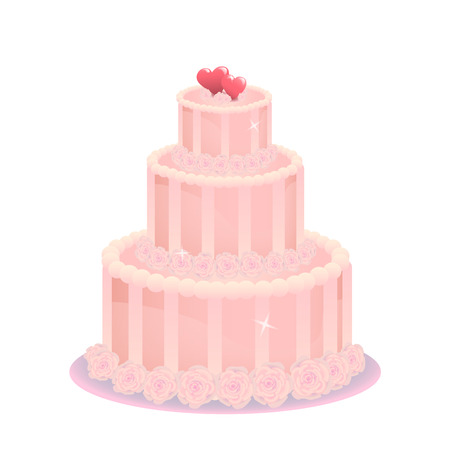 Cute wedding cake vector illustrationのイラスト素材
