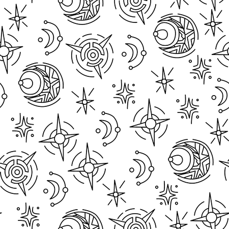 Seamless pattern of stars and moons vectorのイラスト素材