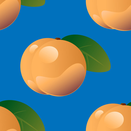 Peach seamless pattern vector illustrationのイラスト素材