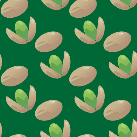 Pistachios seamless pattern vector illustrationのイラスト素材