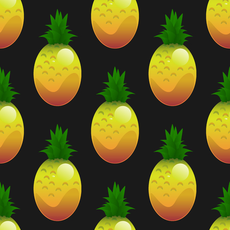 Pineapple seamless pattern vector illustrationのイラスト素材