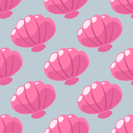 Seashell seamless pattern vector illustrationのイラスト素材