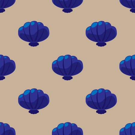 Seashell seamless pattern vector illustrationのイラスト素材