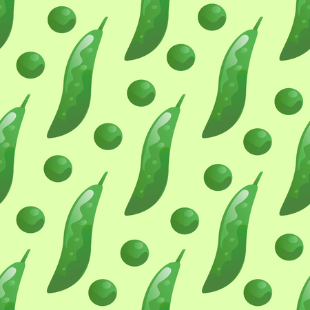 Green pea seamless pattern vector illustrationのイラスト素材