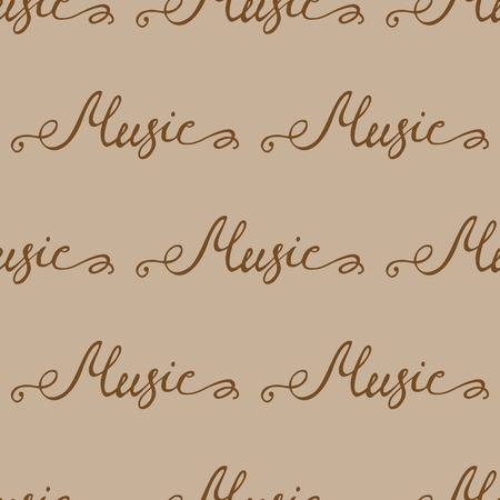 Music lettering isolated vector illustration seamless patternのイラスト素材