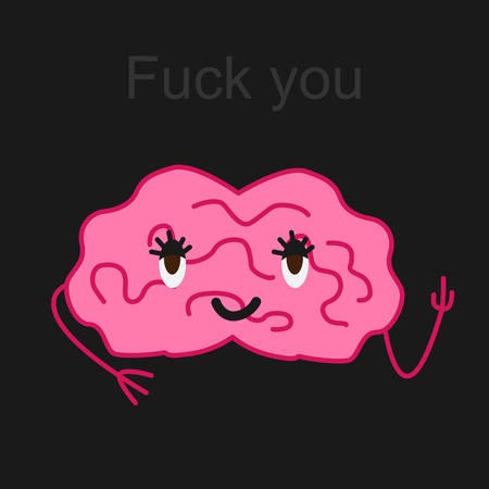 Cartoon brain character isolated vector illustrationのイラスト素材