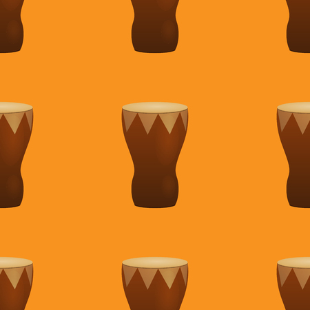 Music instrument drum seamless pattern vector illustrationのイラスト素材