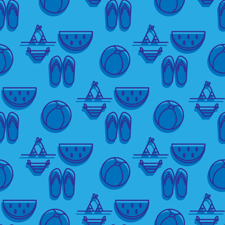 Summertime vacation vector seamless patternのイラスト素材