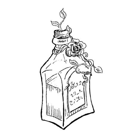 Alchemy bottle vector illustration isolated on white backgrounのイラスト素材