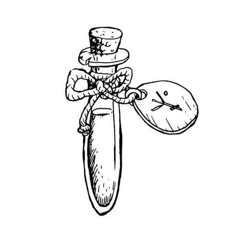 Alchemy potion tube isolated on white backgrounのイラスト素材