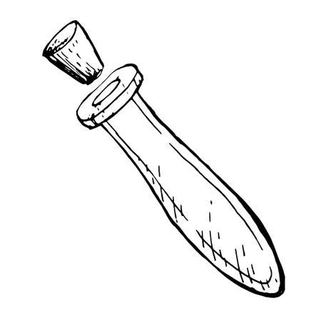 Empty alchemy potion tube isolated on white backgrounのイラスト素材